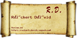 Rückert Dávid névjegykártya